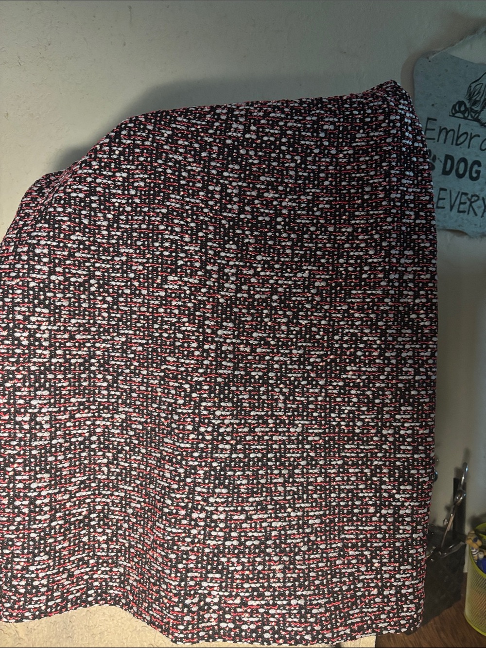 St. John Collection Black, White, red, and silver Skirt